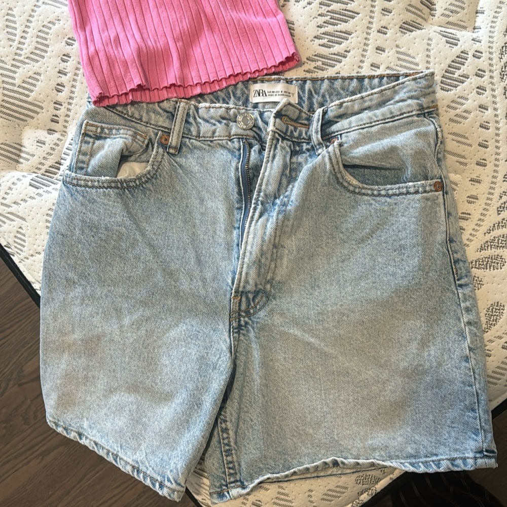 Zara denim mom shorts